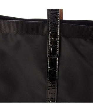 LA BAGAGERIE 【エコユース】ナイロン×型押しエナメル　2WAYA4トート ブラック