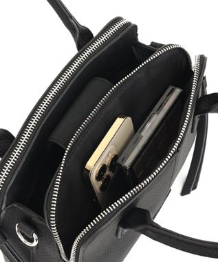 style code ９月18日入荷【 500ml ペットボトル収納可能 】ダブルファスナー　三層仕切り ミニショルダー ハンドバッグ ブラック