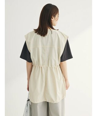 Green Parks ノーカラーミリタリーベスト Ecru