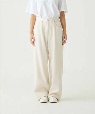 caqu FS linen wide boy`s コットンリネンワイドストレートデニム ecru