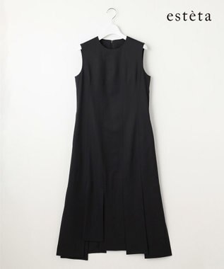 23区 L 【エステータ】ウールシルクギャバジン ランダムヘム ワンピース