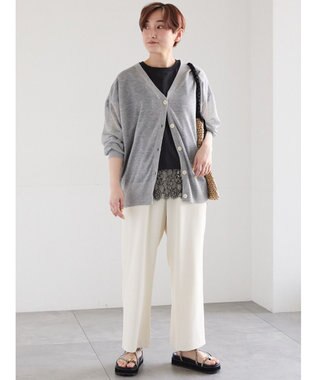 Te chichi 【接触冷感/マシンウォッシャブル】レースヘムTシャツ《2026 SUMMER LOOK item》 ブラック