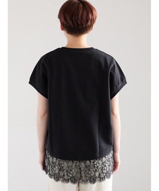 Te chichi 【接触冷感/マシンウォッシャブル】レースヘムTシャツ《2026 SUMMER LOOK item》 ブラック