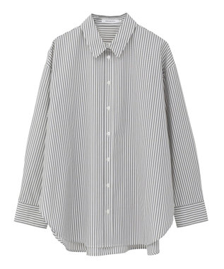 AMERICAN HOLIC 配色レギュラーカラーシャツ Stripe Gray