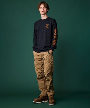 JOSEPH ABBOUD MOUNTAIN 【ECO撥水/起毛裏地】マイクロリップワッシャー カーゴ パンツ ベージュ系