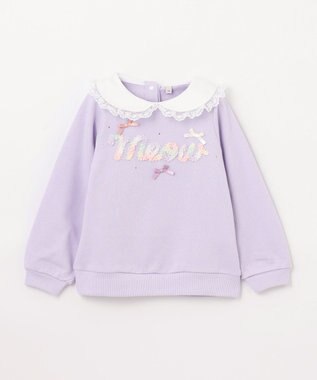 ANY KIDS 裏毛 モシャモシャ ロゴ トレーナー ラベンダー