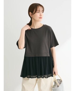 Green Parks メッシュドッキングチュニック Charcoal Gray