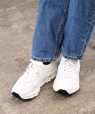 Pointer 日本製 本革 穴開きソールスニーカー ホワイト