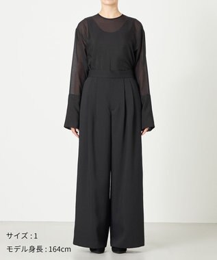 NAVE 【ReNAVE・洗える/UVカット】スパンポリエステル パンツ ブラック系