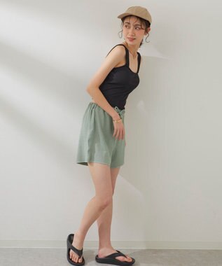 OP／FILA 【Ocean Pacific】シワ加工ラッシュガード付き タンキニデザイン水着4点セット カーキ