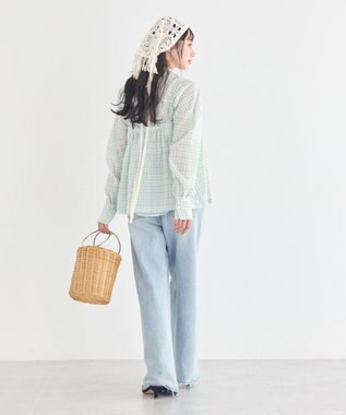 earth music&ecology 【予約】【綿100％】SET2点エプロンライクビスチェ＋シャツ グリーン