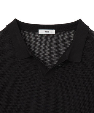 WEGO メッシュポロニットプルオーバー（S） ブラック