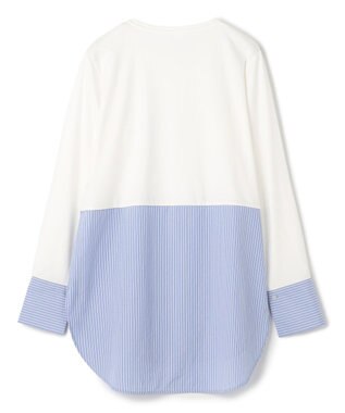 UNFILO L シャツコンビ レイヤードＴ オフ×ストライプ