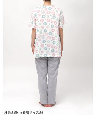 Wing パジャマ 綿100%(本体) 天竺素材 5分袖 半袖 長ズボン レディース EP8045 ウイング／ワコール ピンク