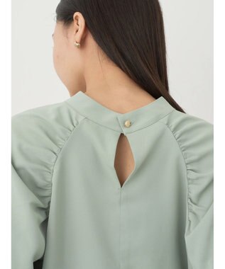 earth music&ecology ラグランギャザースリーブブラウス Mint