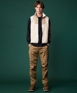 JOSEPH ABBOUD MOUNTAIN 【ECO撥水/起毛裏地】マイクロリップワッシャー カーゴ パンツ ベージュ系