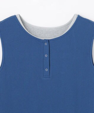 ANY L 【2SET】ツインセットヘンリーネックタンクトップ ブルー×グレー