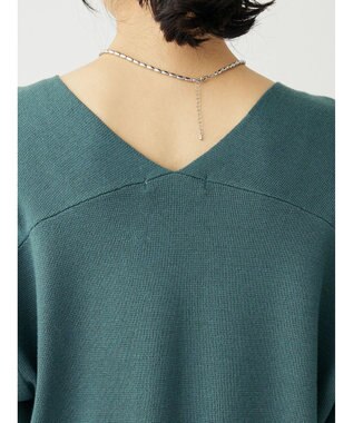 Green Parks 洗える　ミラノリブ編みニットプルオーバー Blue Green