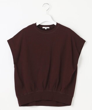 23区 L 【SLOW/洗える】コンパクトインレー フレンチスリーブ カットソー ダークブラウン系