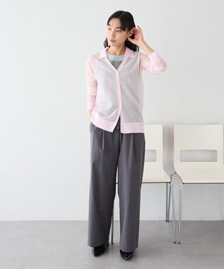CRAFT STANDARD BOUTIQUE シアージョーゼットニットカーディガン Light Pink