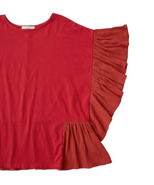 Green Parks 袖フレアドッキングカットプルオーバー Red