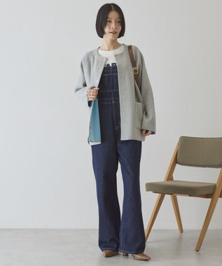 AMERICAN HOLIC Wフェイスラウンドヘム ラグランニットカーディガン Gray Mixture