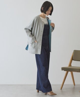 AMERICAN HOLIC Wフェイスラウンドヘム ラグランニットカーディガン Gray Mixture