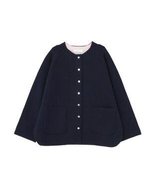 AMERICAN HOLIC Wフェイスラウンドヘム ラグランニットカーディガン Dark Navy