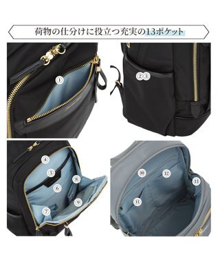ACE BAGS & LUGGAGE Jewelna Rose リラ リュックサック A4/13.3インチPCサイズ 16361 ジュエルナローズ ブラック