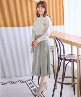 ANY SIS 【洗える】スエードライクビット スカート ミント