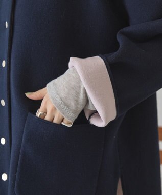 AMERICAN HOLIC Wフェイスラウンドヘム ラグランニットカーディガン Dark Navy