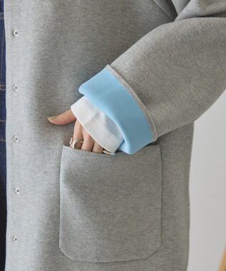 AMERICAN HOLIC Wフェイスラウンドヘム ラグランニットカーディガン Gray Mixture