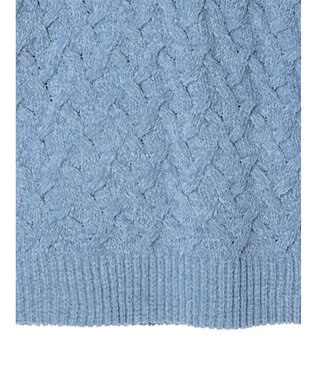 CRAFT STANDARD BOUTIQUE 洗えるモールケーブルニットチュニック Sax