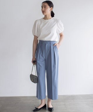 組曲 S 華感コンビネーションスリーブ カットソー アイボリー系