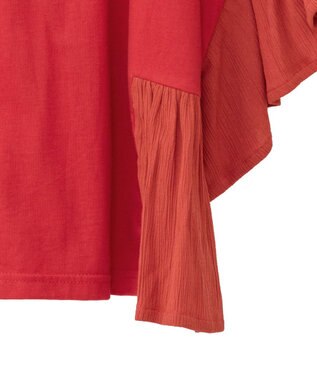 Green Parks 袖フレアドッキングカットプルオーバー Red