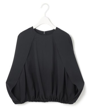 ICB L 【接触冷感・UVケア・吸水速乾・防シワ・洗える】 ドレープツイル ブラウス ブラック系