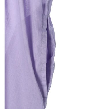 Green Parks インド綿　パイピングバンドカラーシャツチュニック Purple