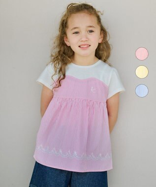 組曲 KIDS 【150-160cm】ビーチコーミングストライプ Tシャツ