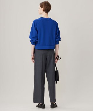 ICB 【UVカット・洗える】ジョーゼットジャージー クロップド丈プルオーバー ロイヤルブルー系