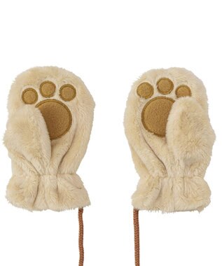 MIKI HOUSE HOT BISCUITS 【ミキハウス】【0-2歳】 マイクロファー ミトン ベージュ