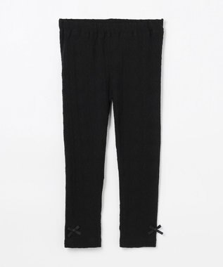 ANY KIDS ケーブル ジャガードレギンス ブラック