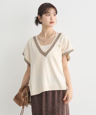 earth music&ecology チルデンライクベスト Ivory