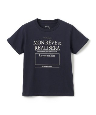 UNFILO 【110-150cm】CLEAN Tee(UNISEX) ネイビー[ライトイエローロゴ1]