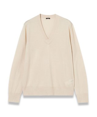 JOSEPH 【洗える】スーパーファインコットンシルク　Vネックニット Quail