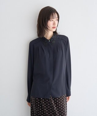 YECCA VECCA 2wayレース襟ブラウス Off White