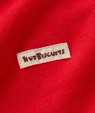 MIKI HOUSE HOT BISCUITS 【70-80cm】カーディガン重ね着風 7分丈カバーオール 赤