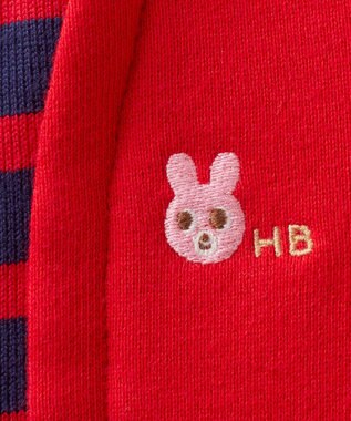 MIKI HOUSE HOT BISCUITS 【70-80cm】カーディガン重ね着風 7分丈カバーオール 赤