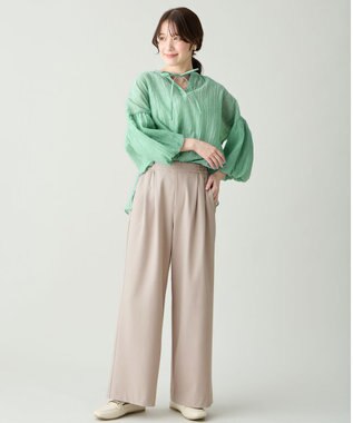 ANY イージーケアライトストレッチワイドパンツ ライトモカ