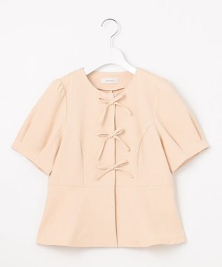 Feroux リボンブラウス ジャケット アイボリー系