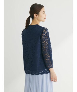 Green Parks ｅｆ－ｄｅ　レースクルーネックブラウス Dark Navy